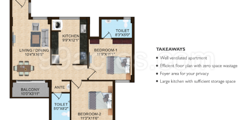 2 bhk flat for sale in guduvanchery